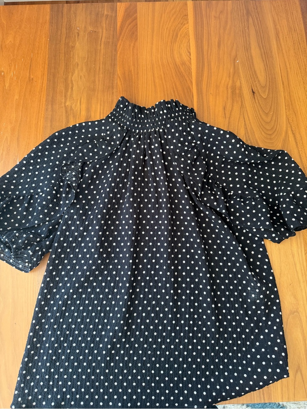 Sézane Cassandre Black Polka Dot Puff-Sleeve Blouse - Picture 3 of 4